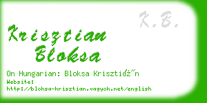 krisztian bloksa business card